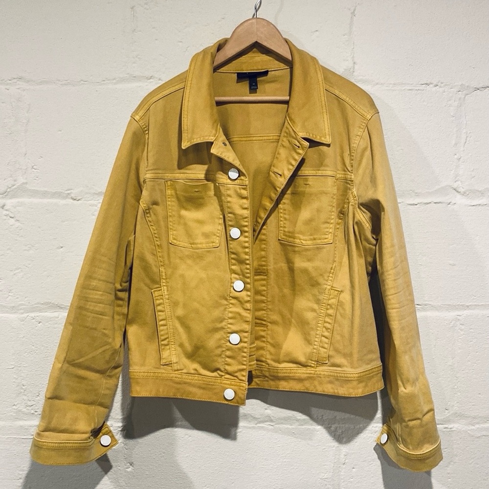 Lane Bryant Mustard Yellow Plus Size Jean Jacket - 18